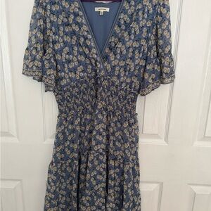 Max Studio Blue and Yellow Floral Dress